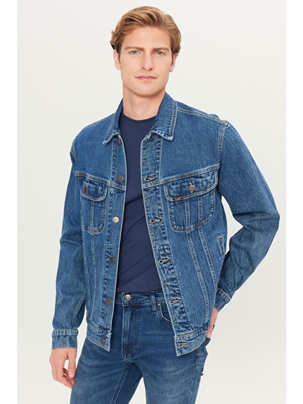 Lee Regular Fit Pamuklu Esnek İndigo Jean Denim Ceket