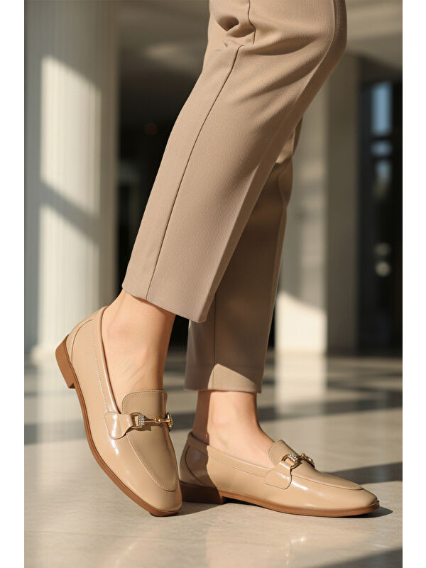 Bej Kırışık Hafif Esnek Kadın Casual Ayakkabı 421025 Z - Görsel 4