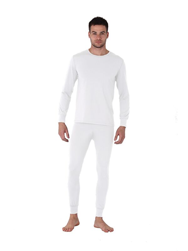 THERMOFORM TF Microfiber Şardonlu Termal İçlik Set Erkek BEYAZ