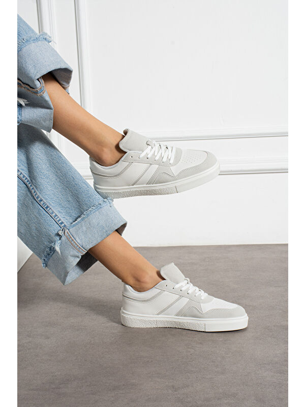 Gri Kadın Günlük Sneaker Spor Ayakkabı - Görsel 2