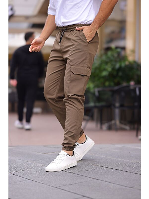 Comstar Erkek Paraşüt Kumaş Tarz Cepli Paça Ve Bel Lastikli Jogger Spor Pantolon