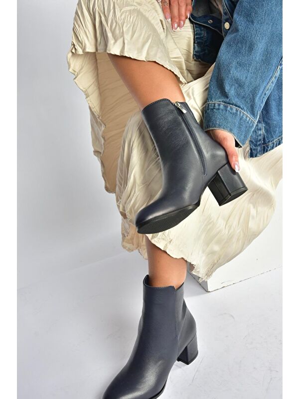 Lacivert Kadın Bot V468581003 - Görsel 4