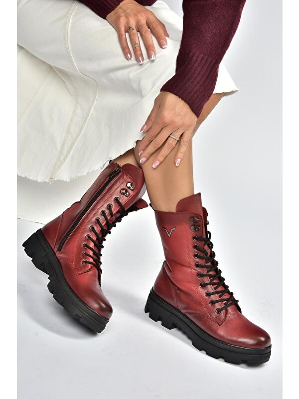 Kırmızı Kadın Bot V999049103 - Görsel 2