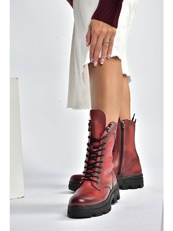 Kırmızı Kadın Bot V999049103 - Görsel 4