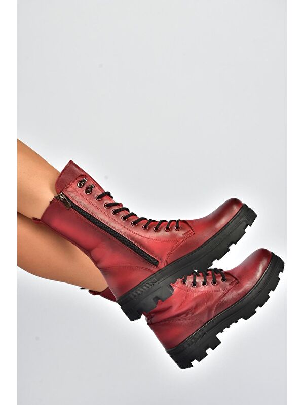 Kırmızı Kadın Bot V999049103 - Görsel 5