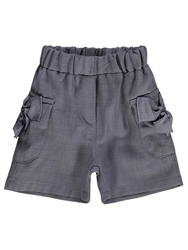 Civil Baby Cepli Fiyonklu 6-18 Ay Şort - Gri