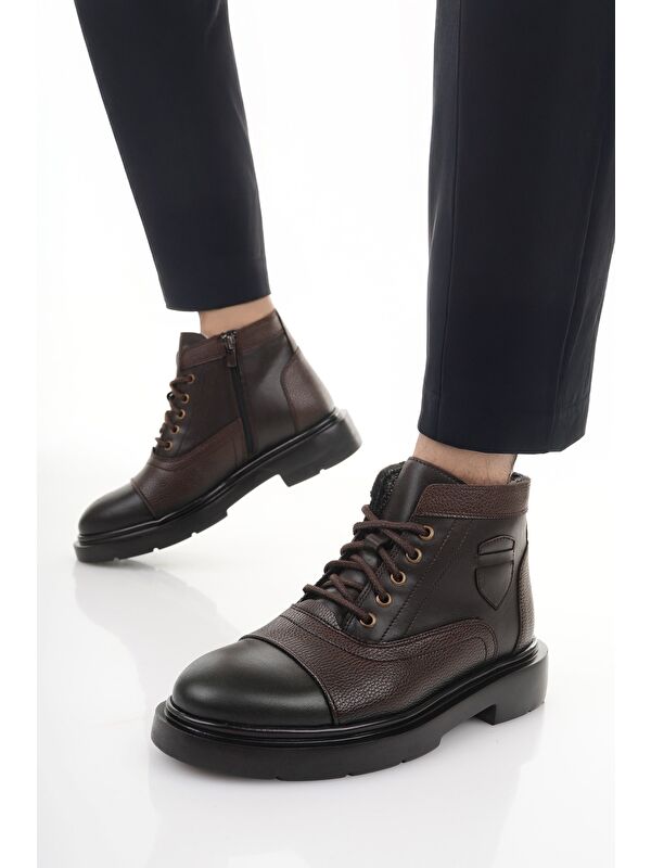 GUSTA Bağcıklı Fermuarlı İçi Kürklü Erkek Kışlık Bot - Görsel 8