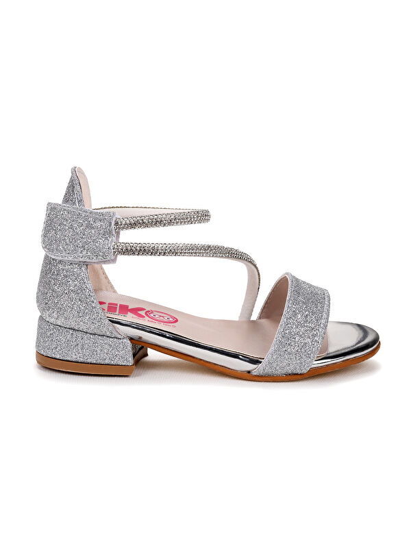 Yada Kum Simli Kız Bebek 2 Cm Topuklu Sandalet Abiye Ayakkabı - Görsel 4