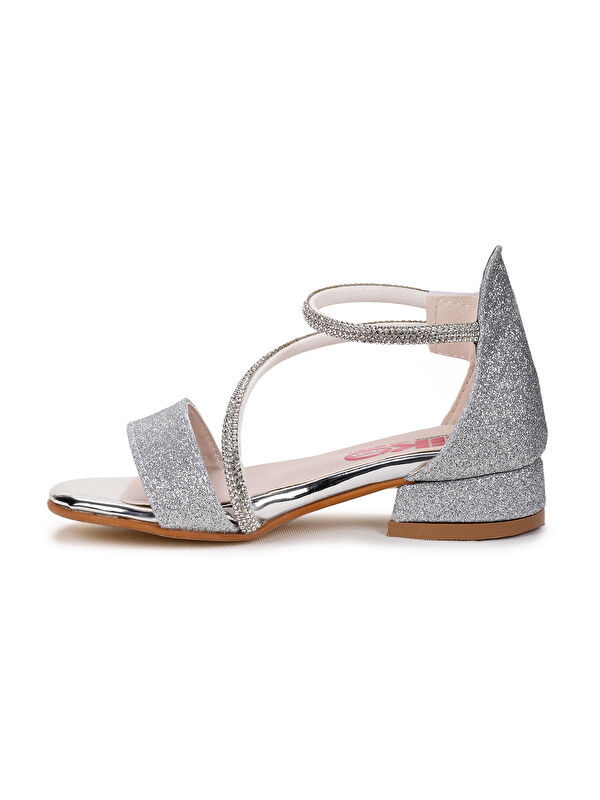 Yada Kum Simli Kız Bebek 2 Cm Topuklu Sandalet Abiye Ayakkabı - Görsel 5