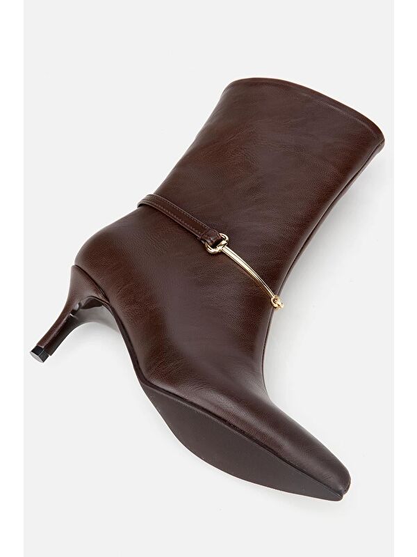 Yaya By Hotiç Kahverengi Yaya By Hotiç Yaya By Kadın Kemer Detaylı Tokalı Bilekte Topuklu Bot