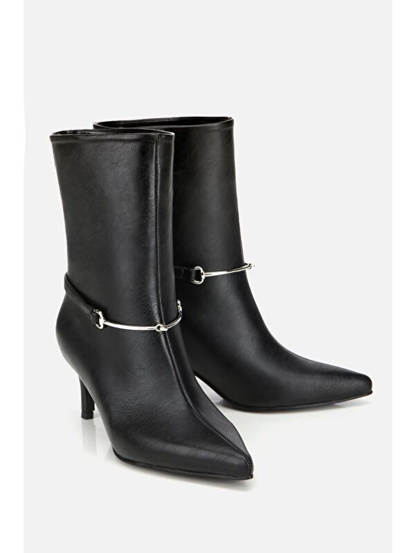 Yaya By Hotiç Kahverengi Yaya By Hotiç Yaya By Kadın Kemer Detaylı Tokalı Bilekte Topuklu Bot