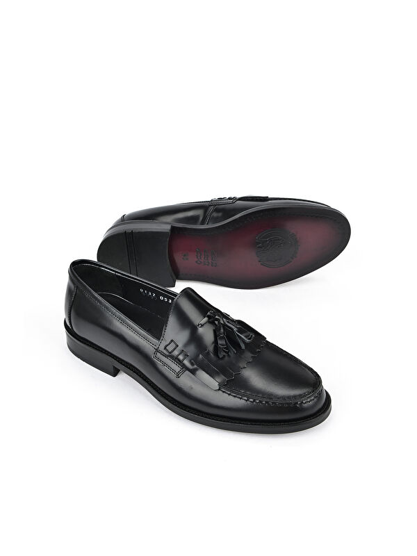 Erkek Hakiki Deri Ayakkabı 15350Z0137 Siyah - Görsel 7