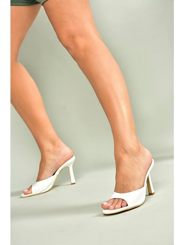 Beyaz Kadın Topuklu Ayakkabı U997062809 - Görsel 3