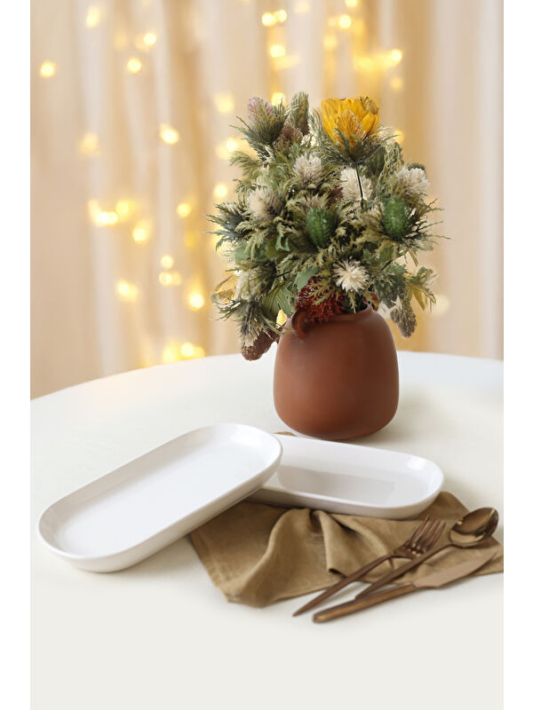 Keramika Beyaz Noyan Kayık Tabak 28 Cm 2 Adet