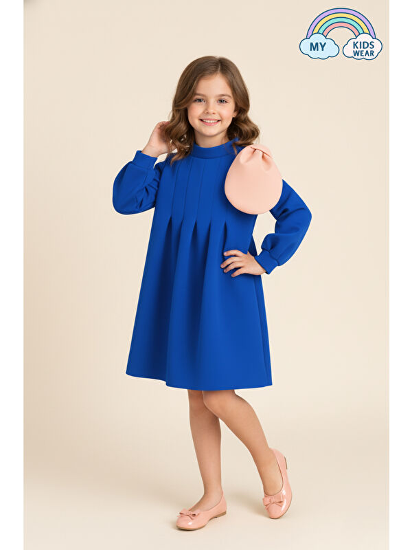 My Kids Wear Kız Çocuk Dökümlü Doğum Günü Elbisesi 3-10 Yaş 12236