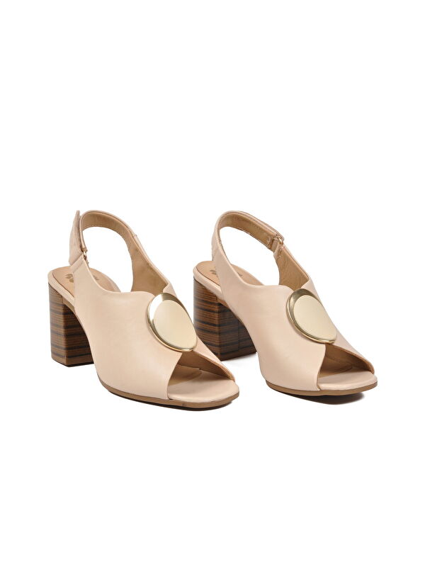 Venüs Bej Venüs Hakiki Deri Kadın Topuklu Sandalet 2108518Y Z