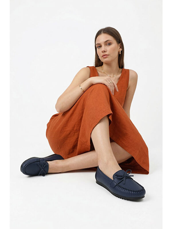 Gonderi(r) Kahverengi Gonderi(r) Taban Kadın Düz Fiyonklu Babet