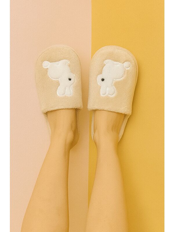 LAPINO Tavşanlı Kadın Ev Terliği Günlük Rahat Kışlık Terlik - Görsel 2