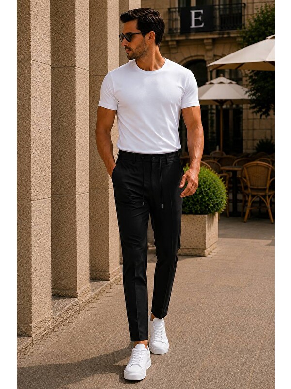 Danger Erkek Premium Poliamid Kumaş Comfort Fit Jogger Siyah Pantolon - 252DNGR
