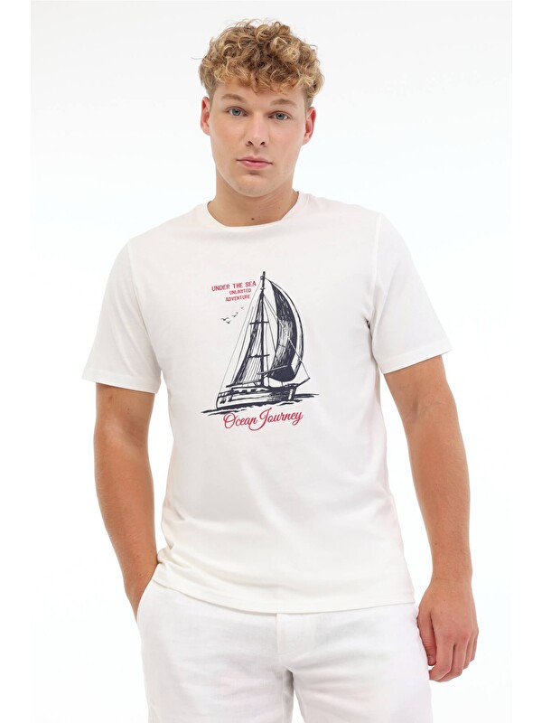 Kinetix ML ETCOR 11MRN200 5FX Beyaz Erkek Kısa Kol T-Shirt