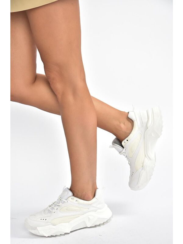 Beyaz Kadın Sneakers V312611809 - Görsel 4