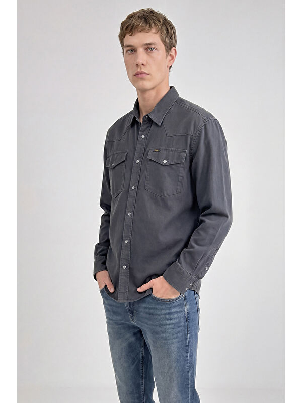 Lee %100 Pamuk Western Regular Fit Normal Kesim Cepli Gömlek