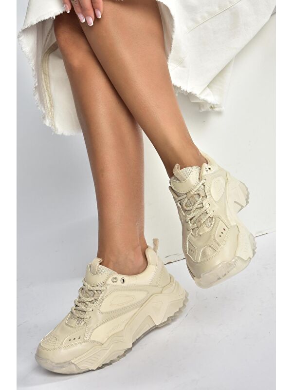 Bej Kadın Sneakers V312611809 - Görsel 3