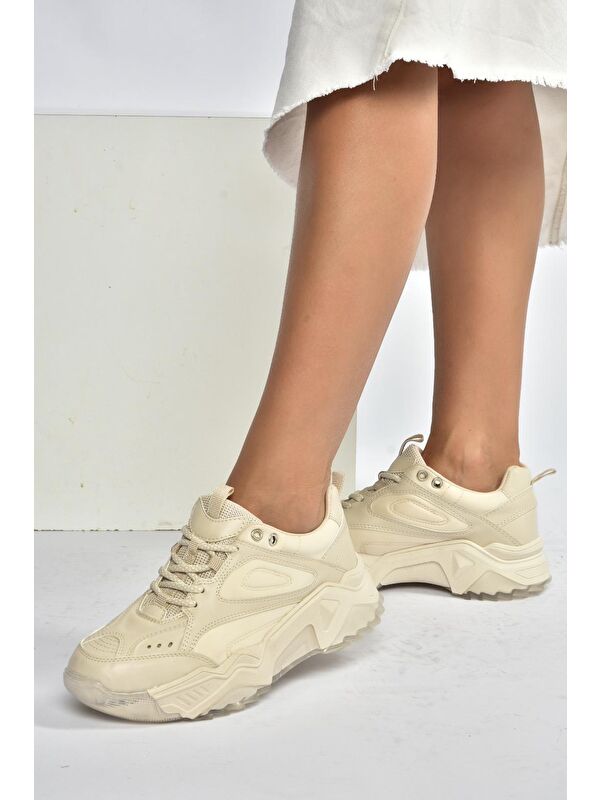Bej Kadın Sneakers V312611809 - Görsel 4