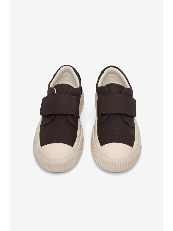 TONNY BLACK Çocuk Unisex Acı Kahve Çocuk Cırtlı Rahat Kalıp Sneaker