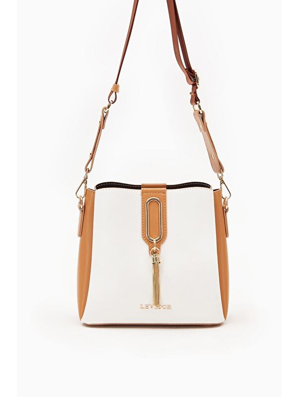 LEVİDOR Beyaz Camel Kadın Omuz Çantası 930126