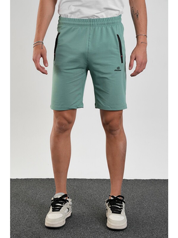 Shooter Sportswear Erkek Regular Fit Fermuar Cepli Pamuklu Şort