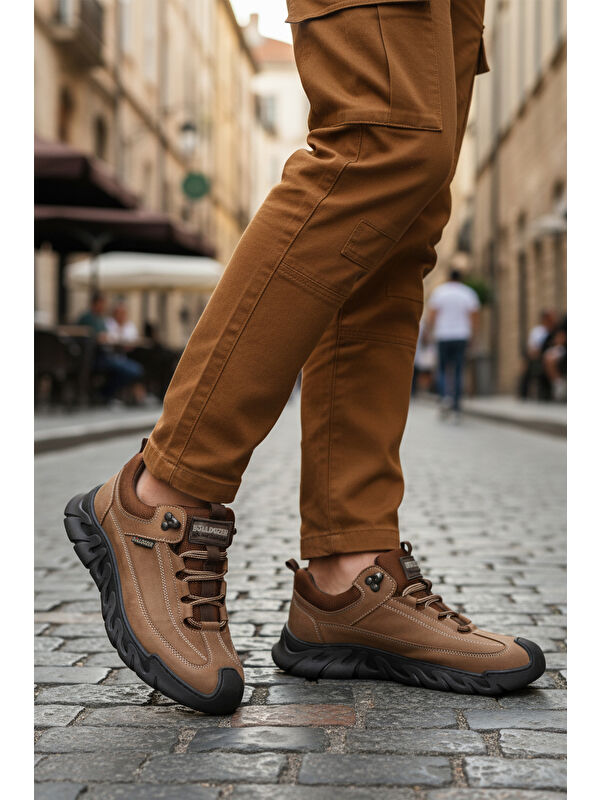 Vizon Nubuk Hakiki Deri Erkek Casual Ayakkabı 240003 M - Görsel 4