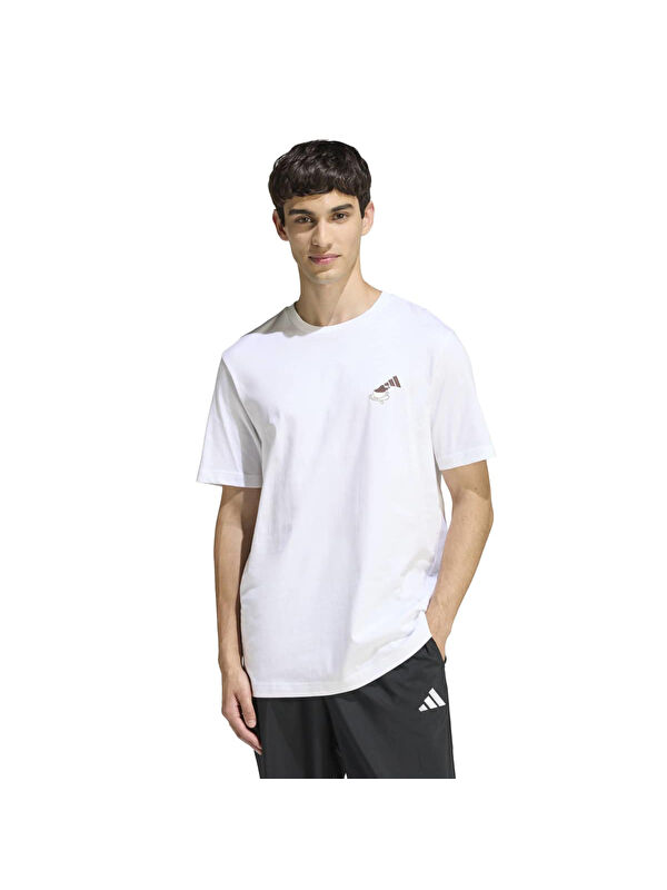 Adidas Cheesecake Erkek Beyaz Yuvarlak Yaka Tişört