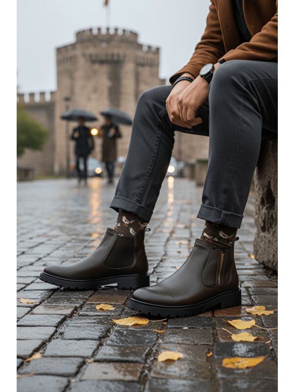 LUXOR Hakiki Deri Fermuarlı Erkek Kışlık Bot - Görsel 6