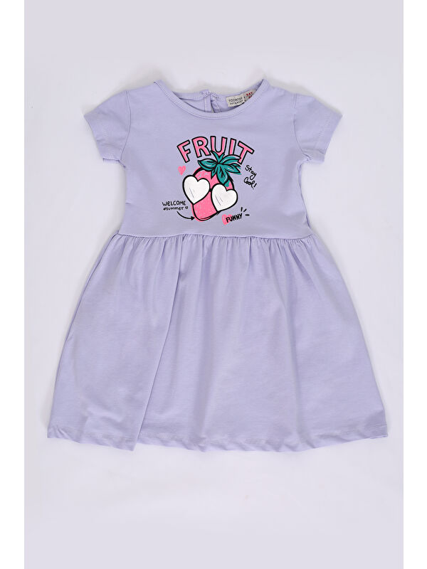 Toontoykids Kız Bebek Fruit Yazılı Çilek Baskılı Elbise