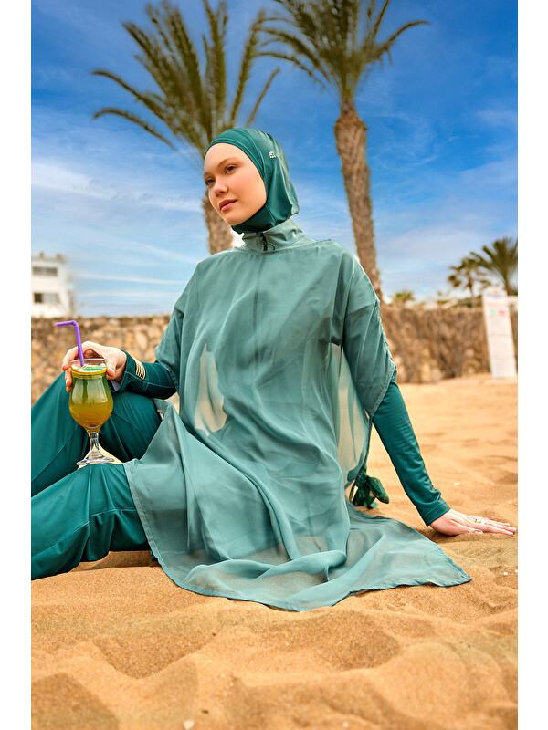 Marina Açık Yeşil Kimono Kaftan P2516-1