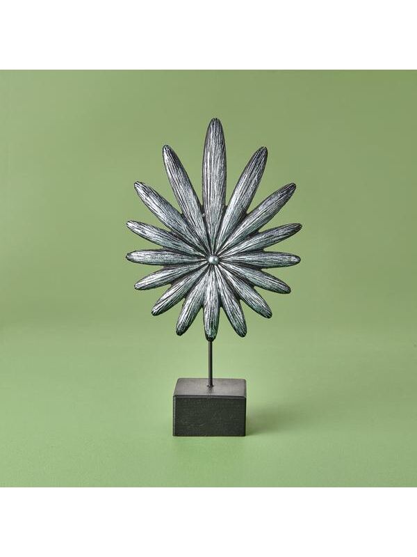 Evidea Deco Palmiye Dekor - Gümüş / Siyah - 34 cm