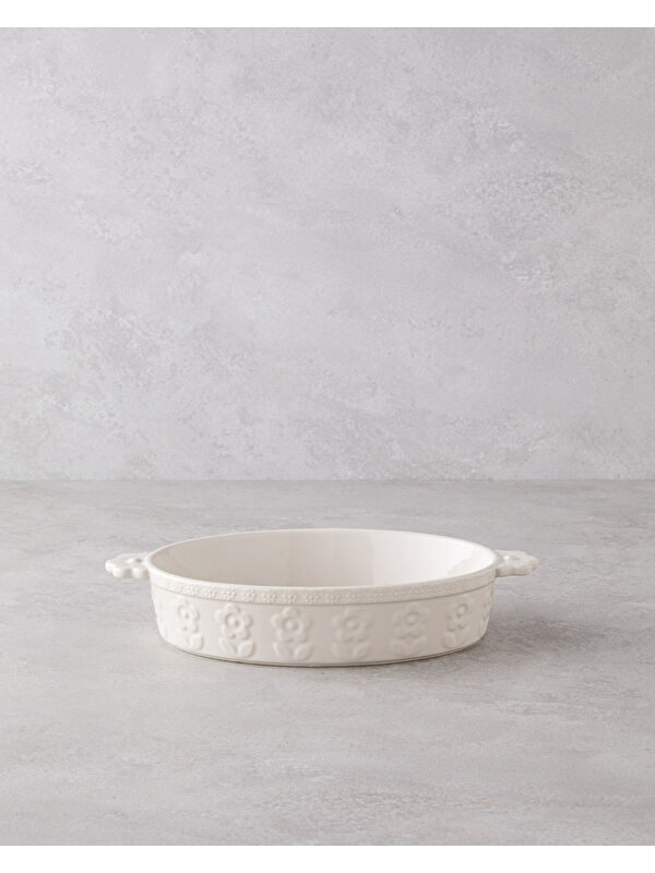 English Home Soft Bloom Stoneware Fırın Kabı 28 cm Krem