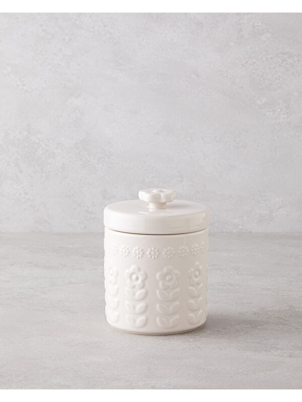 English Home Soft Bloom Stoneware Kavanoz 15 cm Krem