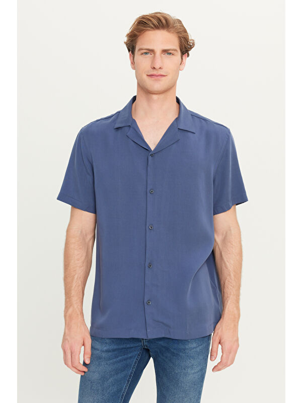 Wrangler Relaxed Fit Yumuşak Dokulu Lacivert Gömlek