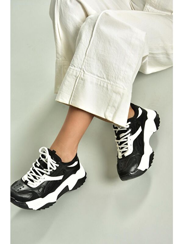 Siyah Kadın Sneakers V312613509 - Görsel 4