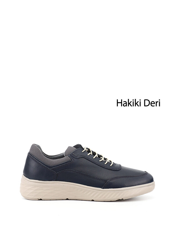 GÖNDERİ(R) Erkek AÇIK LACİVERT Bağcıklı Hakiki Deri Sneaker