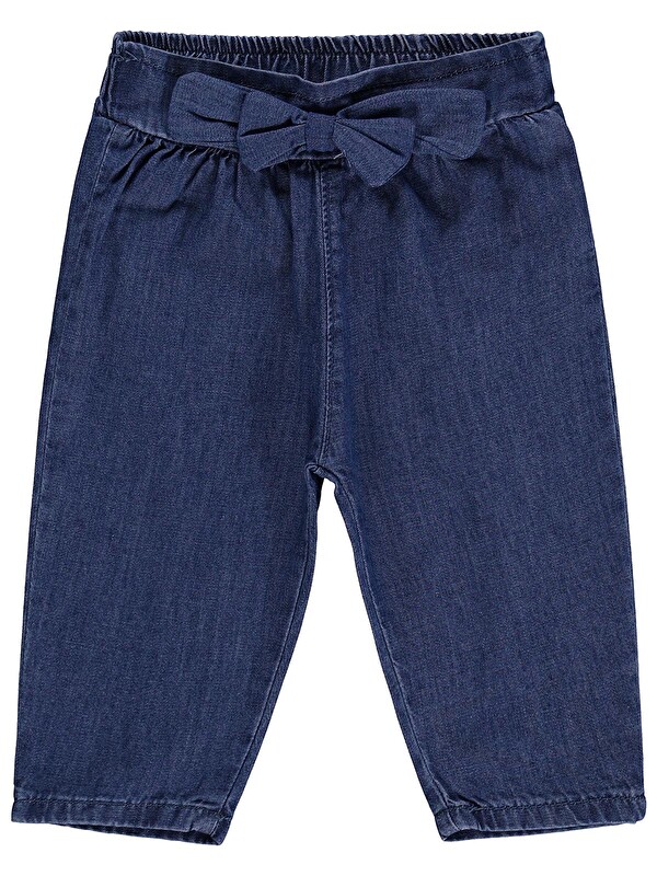 Civil Baby Fiyonk Bağcıklı 6-18 Ay Pantolon Jean - Mavi