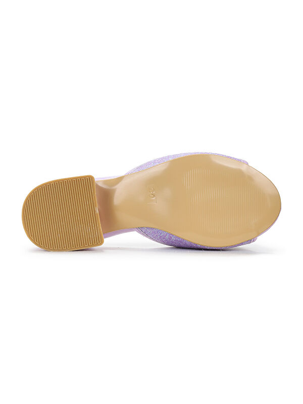 Kız Çocuk Topuklu Simli Abiye Terlik - Görsel 6