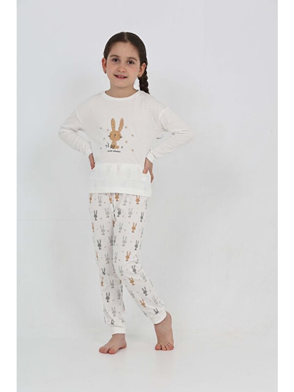 Toontoykids Kız Çocuk Tavşan Baskılı Pijama Takım