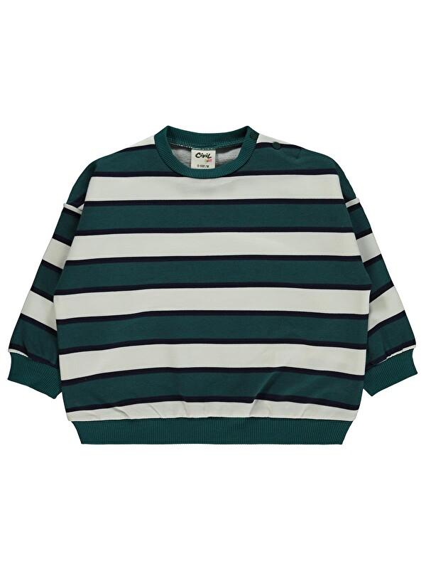 Civil Baby Çizgili 6-18 Ay Sweatshirt - Yeşil