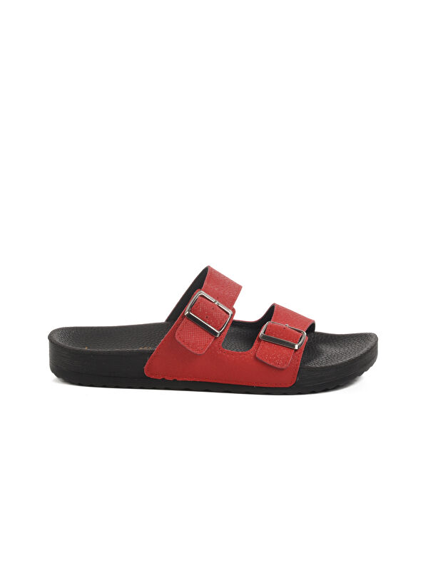 Kırmızı Çift Bantlı Kadın Terlik 43.001 Z - Görsel 2