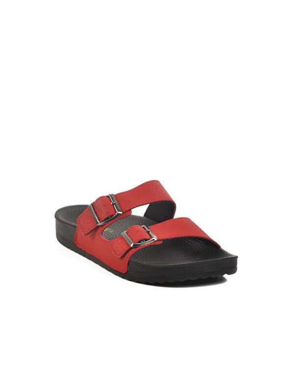 Kırmızı Çift Bantlı Kadın Terlik 43.001 Z - Görsel 4