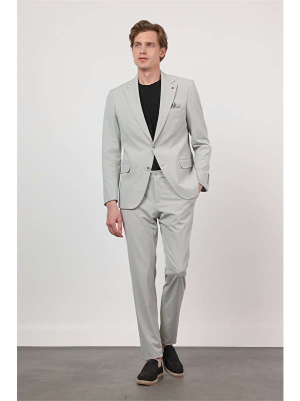 İMZA Kendinden Desenli Mono Yaka 6 Drop Slim Fit Takım Elbise 1001260162
