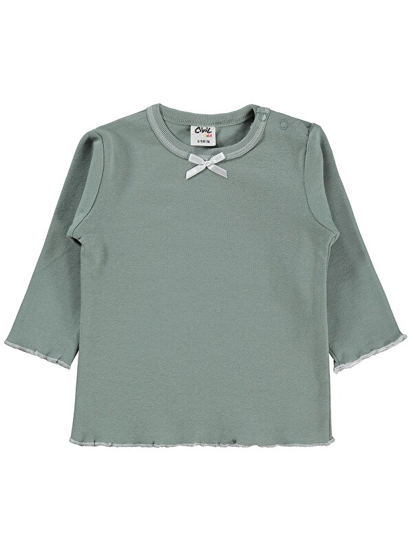 Civil Baby Fiyonklu Düz 6-18 Ay Sweatshirt - Yeşil